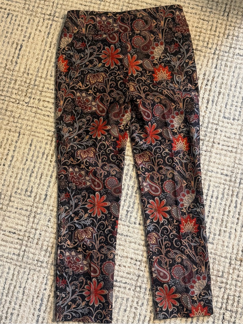 LISETTE L Montreal Black Pants with Red & Cream Paisley Print - Picture 5 of 8